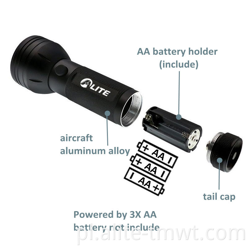 Gorąca czarna lekka latarnia ręka Ultraviolet 395 Nm 51 LED UV Torch